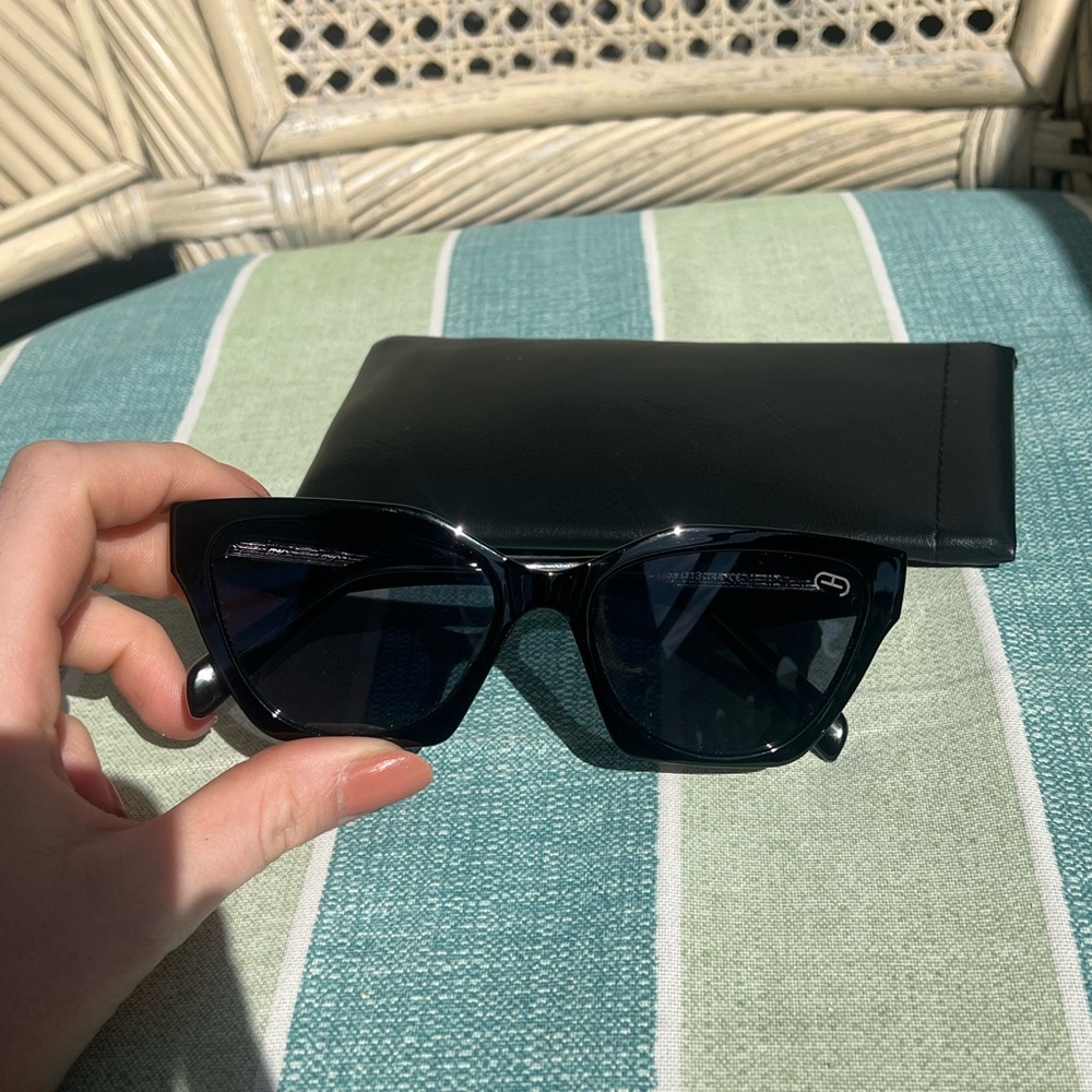 Black Sunglasses Celine style with Case